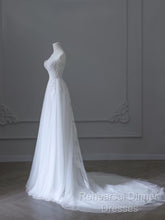 Timeless A Line Sweetheart Lace Tulle White Wedding Dresses Brides Dress